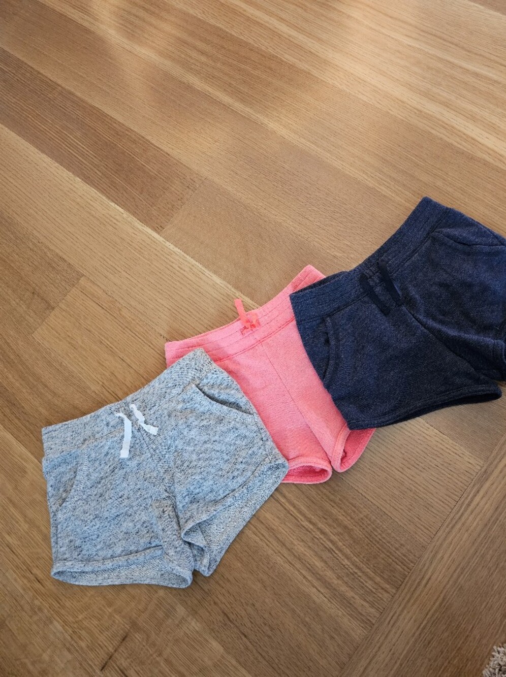 Girls' 3-Pack Oshkosh Casual Knit Shorts - Gray, Pink, Navy